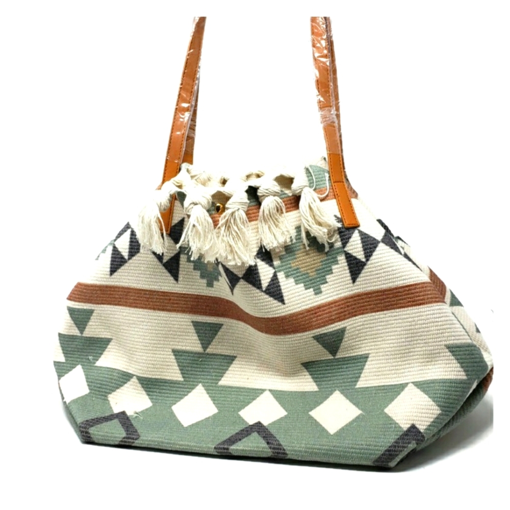 Just in! Aztec Print Tassel Trim Large Tote Bag